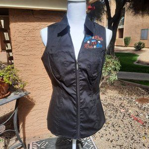 Harley Davison Black Sleeveless Tops